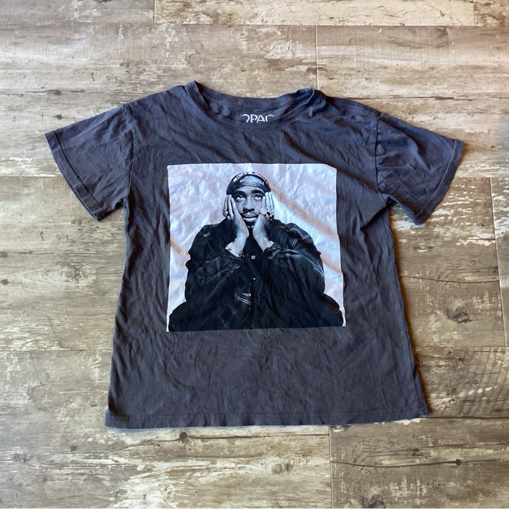 Tupac Lost In Thought Gray Tee Youth XL